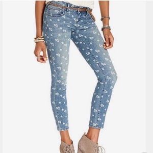 Free People Flower Print Skinny Jeans